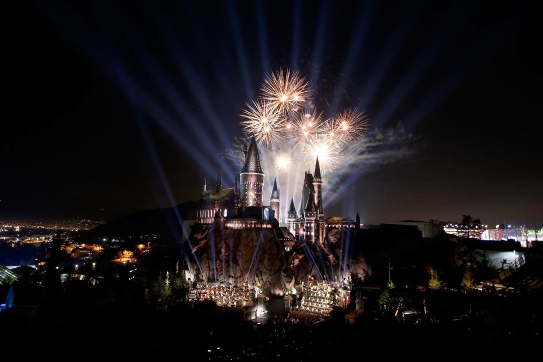 Castle Beams with Fireworks